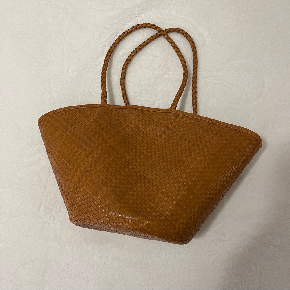 8 Other Reasons Woven Leather Brown Tote Purse